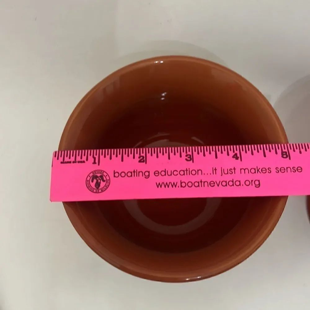 Tuscan Pumpkin Orange Color Dessert Sorbet Cereal Serve Bowl Foot Pedestal Set 2 - Picture 16 of 16